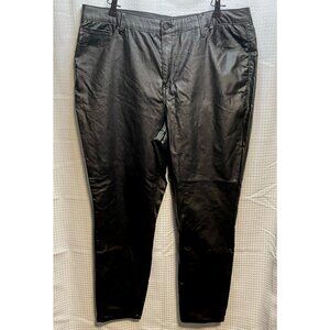 Fashion Nova faux leather pants jeans womens 20 38 x 29 high rise V21633 black